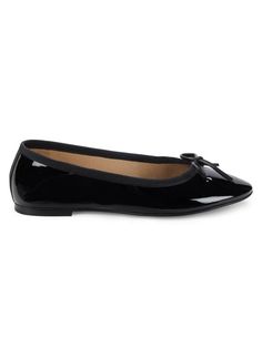 Emy Leather Ballet Flats Casual Slip-on Ballet Flats With Bow, Casual Bow Ballet Flats, Office Ballet Flats With Removable Insole, Slip-on Ballet Flats For Formal Occasions, Spring Patent Leather Flats With Bow, Formal Synthetic Flats, Office Slip-on Ballet Flats, Casual Flats With Bow And Pointed Toe, Casual Bow Flats With Pointed Toe