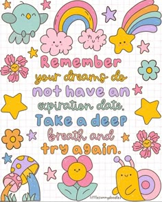 an image of a quote with flowers and rainbows