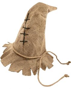 a hat made out of burlock and string