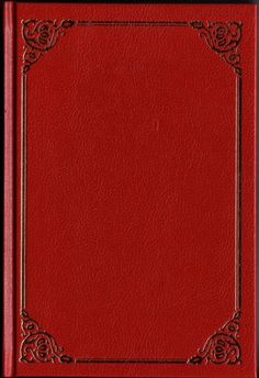 a red leather book with an ornate border