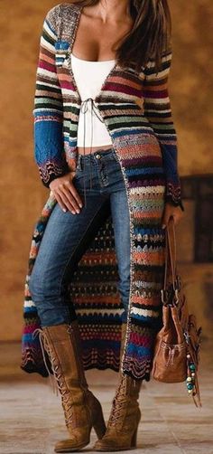 Hippie Goddess, Bohemian Sweater, Boho Mode, Mode Hippie, Stil Boho, Mode Boho, Crochet Coat, Sweater Vest Women, Crochet Jacket