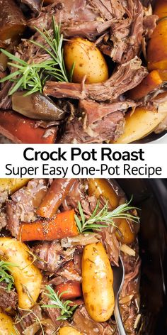 the crock pot roast recipe is ready to be eaten