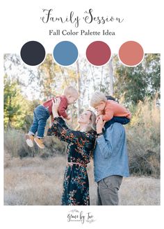 a family session with the color palettes