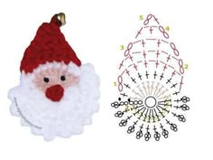 a santa claus ornament with a ferris wheel in the background