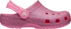 Design: Glittery upper to add some sparkle to your little one’s wardrobe Pivoting heel strap for a more secure fit Iconic Crocs Comfort™: Lightweight. Flexible. 360-degree comfort Toe box ventilation system for cooling comfort Heel strap can be rolled forward for a slip-on silhouette In-Shoe Comfort: Built-in arch support Durability & Traction: Croslite™ foam outsole for better traction, support and comfort Additional Details: Customizable with Jibbitz™ charms Pink Glitter Crocs, Glitter Crocs, Kids Clogs, Family Outing, Comfortable Heels, Pink Lemonade, Sketchers Sneakers, Pink Glitter, Timberland Boots