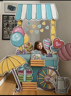 Candy Photo Booth Ideas, Carnival Stall Decoration Ideas, Candy Booth Ideas, Candy Photo Booth, Candy Booth, Pet Advertising, Basement Ideas Bar, Deco Disney, Decoration Vitrine