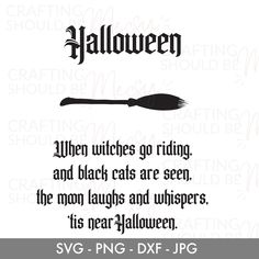 a black and white image with the words halloween written in cursive font on it