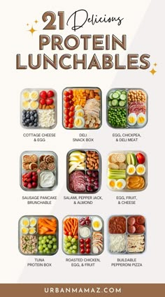 the 21 delicious and nutritious lunchables are on display in this poster