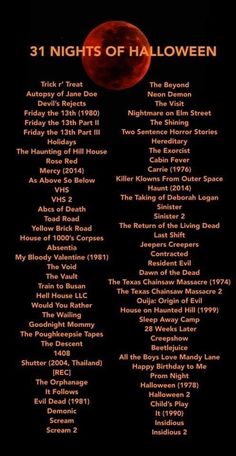 the 31 nights of halloween poster