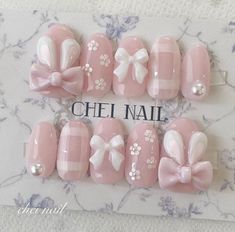 Plain Acrylic Nails, Uñas Aesthetic, Japan Nail, Kids Nail Designs, Bow Nail Art, Cute Pink Nails, Plain Nails