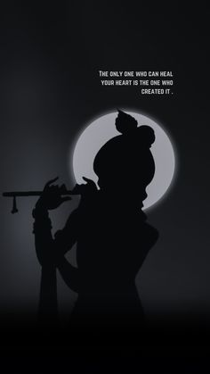 the silhouette of a person holding a telescope in front of a full moon with an inspirational quote above it