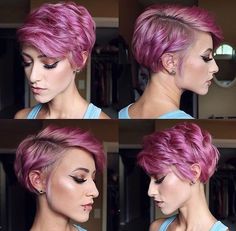 Beautiful Short Haircuts, Pink Haircut, Short Haircuts With Bangs, Wavy Bob Haircuts, Textured Haircut, Stylish Short Haircuts, Gray Hair Cuts, Short Haircuts For Women, Trendy Short Haircuts