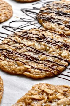 cookies with chocolate drizzled on top