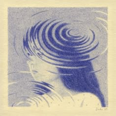 a drawing of a woman's head with circles on it