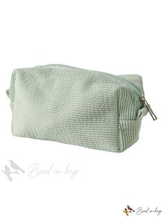 Bird in Bag - Zippered Makeup Bag Green Makeup, Collared Greens, Orange Pattern, Word Wrap, Makeup Bags, Green Pattern, Bird In Bag, Green Bag, Textures Patterns