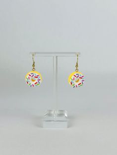 Handmade Donut Earrings Lead & Nickel free We do not recommend our products in water This item is a part of our Veraina Signature Designs Vanilla Donut, Donut Earrings, Donuts Earrings, Signature Design, In Water, Donuts, Sprinkles, Vanilla, Water