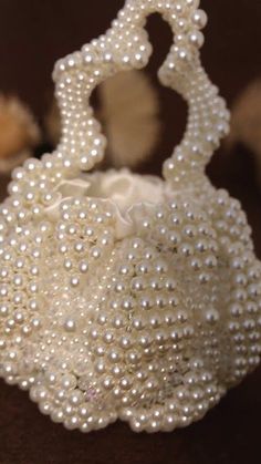 Bride Handbag, Beads Bag, Pearl Crafts, Hand Beaded Bag, Bridal Accessory, Bridal Bag, Shoes Outfit Fashion, Bead Charms Diy