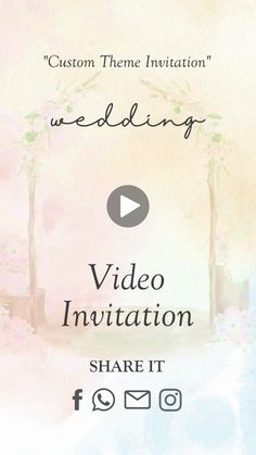 the wedding video invitation is displayed