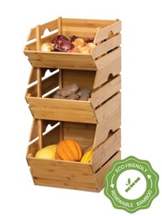 three wooden crates filled with fruits and vegetables