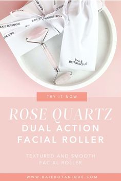 Our unique and aesthetically pleasing Dual-Action Rose Quartz Facial Roller features a smooth, polished end and a textured, gently studded end hand-carved from the finest quality Rose Quartz. Our Rose Quartz Facial Roller increases microcirculation and stimulates lymphatic drainage while massaging the skin and underlying muscles. There are different ways to use the roller and it also has numerous benefits. With a proper routine, you can see visible results.