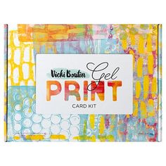 a card kit with the words get print on it and an image of colorful circles