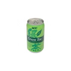 a can of green tea on a white background