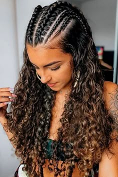 Braids For Prom, Curly Hair Braids Styles, Braids For Curly Hair, Prom Hairstyles For Curly Hair, Braids Curly Hair, Curly Braided Hairstyles, Mixed Hair