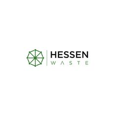 the hessen waste logo is green and has an umbrella on it's side