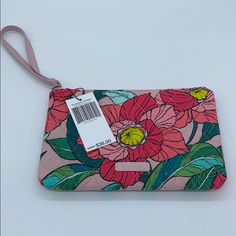 Nwt. Vintage Floral Print. 8.5”W X 5.5”H Pink Clutch Pouch For Travel, Pink Clutch Wristlet As A Gift, Travel Clutch With Zipper Pouch In Pink, Pink Clutch With Zipper Pouch For Travel, Pink Wristlet With Removable Pouch As Gift, Pink Clutch Wristlet, Pink Daily Use Pouch, Pink Travel Clutch With Zipper Pouch, Travel Pink Clutch With Zipper Pouch