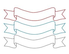 three ribbons with different colors and sizes are shown in this drawing technique, which is easy to draw