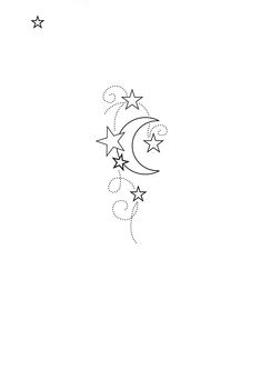 stars and crescent moon tattoo design