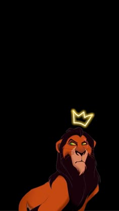 the lion king with a crown on his head