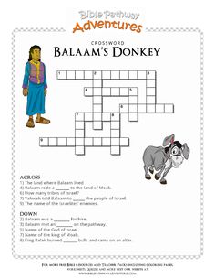 a crossword puzzle with an image of a donkey and the word's name