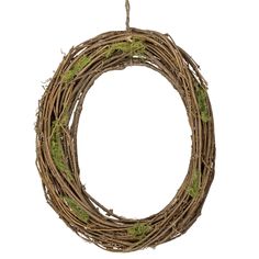 a wreath with moss on it