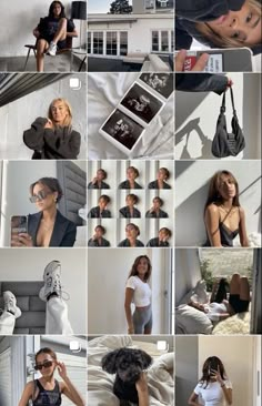 a collage of photos showing women in different outfits