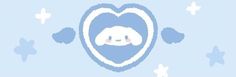 a blue heart with a white bunny in it's center on a light blue background