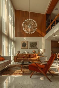 #homedecor, #interiordesign, #homedesign, #decor inspiration Mid Century Southwest Living Room, Mid Century Modern Elements, Mid Century Modern Design Interiors, Living Room Designs Mid Century Modern, Mid Century Modern Lobby, Mid Century Modern House Decor, Midcentury Living Rooms, Mid Century House Interior, Mcm Aesthetic