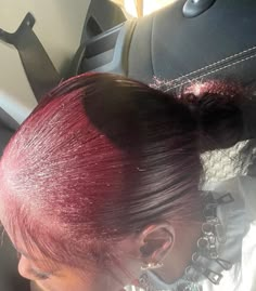 Dyed Curly Hair Burgundy, Dyed Natural Hair Burgundy, Adore Hair Dye On Wig, Adore Red Hair Dye Black Women, Burgundy Natural Hair, Adore Pink Petal Hair Dye, Braided Hairstyles For Teens, Red Hair Inspo