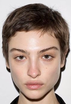 Almost Buzzed Hair, Timeless Short Hair, Buzzcut Reference, Very Short Haircut Women, Gelled Pixie Hair, Short Hair No Makeup, Drawing Buzzcut, Buzzcut On Round Face, Straight Pixie Hairstyles