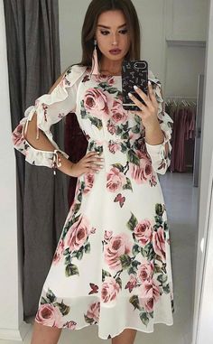 Sleeve Ruffles, Velvet Clothes, Chic Type, Sweater Dress Women, Sleeveless Sheath Dress, White Midi Dress, Midi Dresses, Knitwear Women, Floral Print Dress