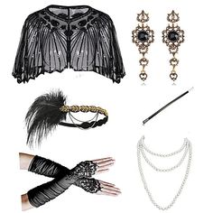 Look After Me:Washable,Hand wash; Gender:Women's; What's in the box:Earrings,Necklace,Headwear,Gloves,Shawl; Types:Fascinator Hat,Party Costume,Cloak; Holiday:Masquerade; Style:Retro Vintage,1950s,1920s; Occasion:Party / Evening; Material:Feather,Tulle; Age Group:Adults'; Characters:Charleston,The Great Gatsby; Listing Date:04/18/2022 Gatsby Party Outfit, Tulle Costumes, Look Gatsby, Mafia Princess, Flapper Accessories, Speakeasy Party, Cheap Cosplay, Sequin Costume, Clue Party