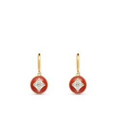 LOUIS VUITTON® - Color Blossom Earrings, Yellow Gold, White Gold, Cornelian And Diamonds - Gold Louis Vuitton Travel, Louis Vuitton Store, Louis Vuitton Red, Jeweled Earrings, Louis Vuitton Jewelry, Red Earrings, Diamonds And Gold, Vintage Louis Vuitton, Fine Jewelry Collection