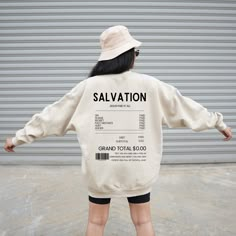 "Salvation Sweatshirt our sins have been paid , love, forgive others, and live a life trusting God. Christian clothing perfect to use as a worship shirt or as a gift for Jesus lovers. Christian Gifts * Q U I C K * F A C T S * ♥️ 100% Soft cotton ♥️Design is high quality digital print ♥️ Wash and dry normally. Do not iron directly on the print. * S I Z I N G * ♥️ Sizing is unisex so runs like men's, though not overly large ♥️Most women find their typical size works best. ♥️ Please see size guide Shirt Design Christian, God T Shirts, Christian Shirts Men, Christian Clothing Ideas, Christian Clothing Brand Name Ideas, Christian Streetwear Fashion, Jesus Tshirt Design, Christian Shirt Design Ideas, Christian Hoodie Design