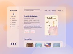 the little prince website homepage displayed on a computer screen with an image of a child's book