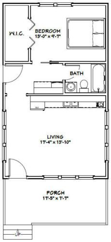 the floor plan for a two bedroom, one bathroom apartment with an attached living area