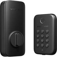 an image of a black electronic door lock