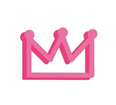 a pink crown on a white background with the word'm'in the middle