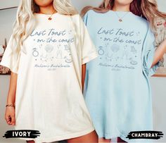 Beach Bachelorette Shirts, Last Toast on the Coast, Custom Location Bachelorette Party Shirts, Personalized Luxury Bachelorette Shirt by LaviRoseStudio on Etsy