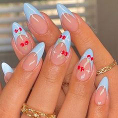 Nail Art Funky, Unghie Sfumate, Cherry Nails, Colorful Nails, Her Nails, Fire Nails, Dream Nails, Funky Nails