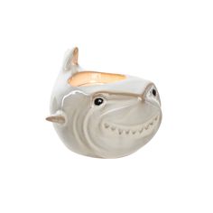 Small Shark Candle Holder Clay Shark Bowl, Lobster Toothbrush Holder, Shark Candle, Shark Ceramic, Octopus Candle Holder, Small Shark, Beach Combing, Same Day Delivery, Candle Holder